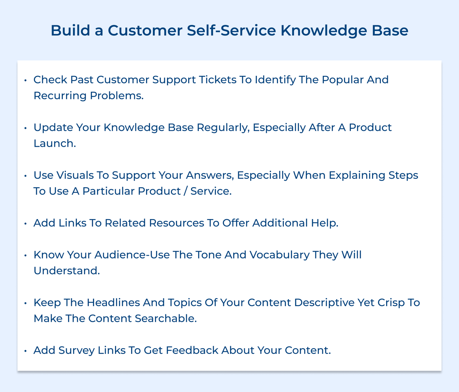 Build a Customer Self-Service Knowledge Base