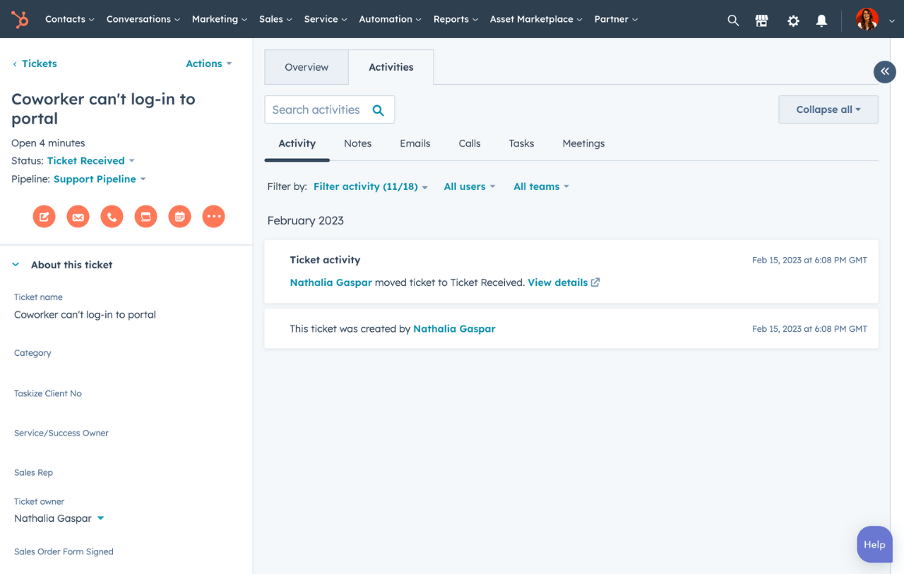 HubSpot Customer Portal software