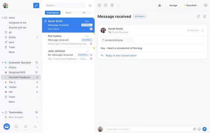 Front Email management tool