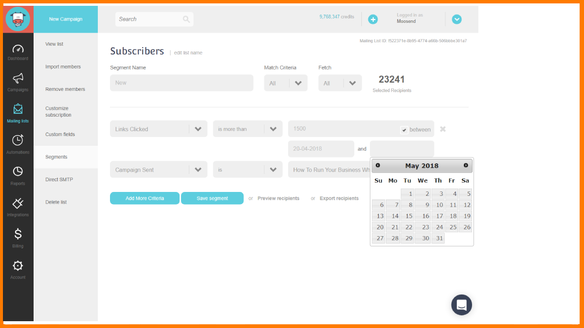 Moosend Email Management tool