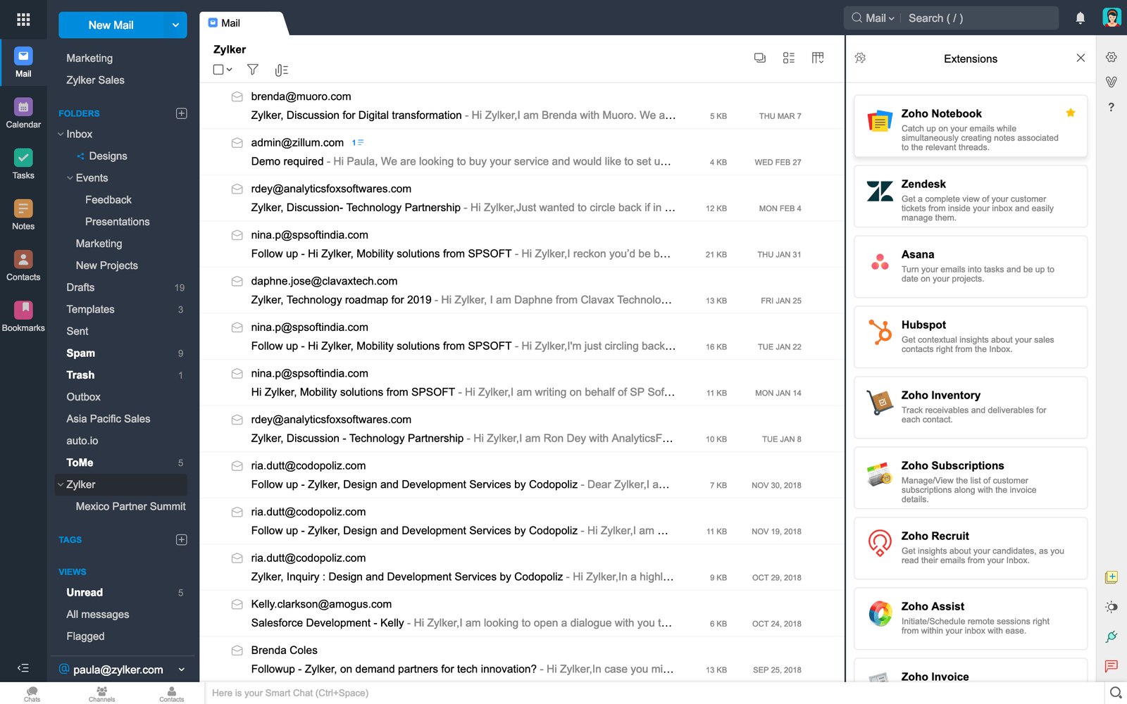 Zoho Email management tool
