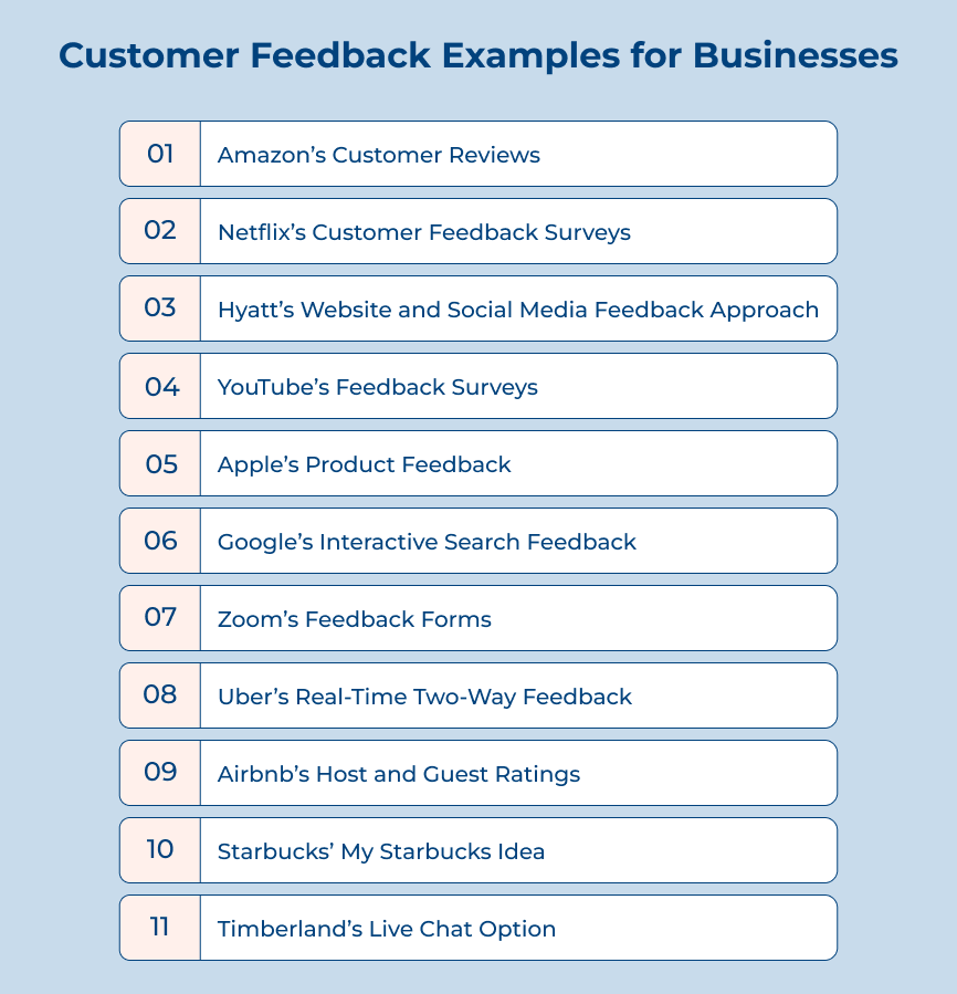 Customer Feedback Examples for Businesses