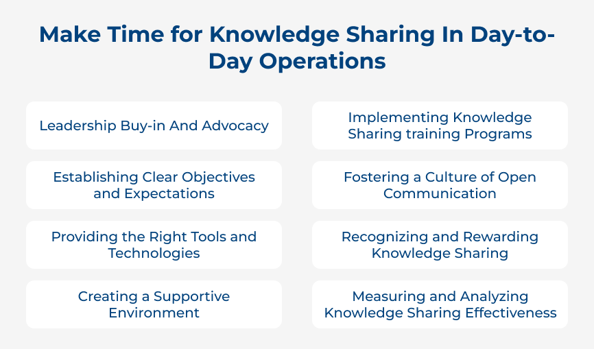 Make Time for Knowledge Sharing In Day-to-Day Operations