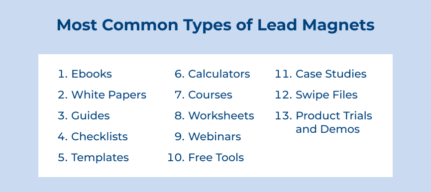 Most Common Types of Lead Magnets