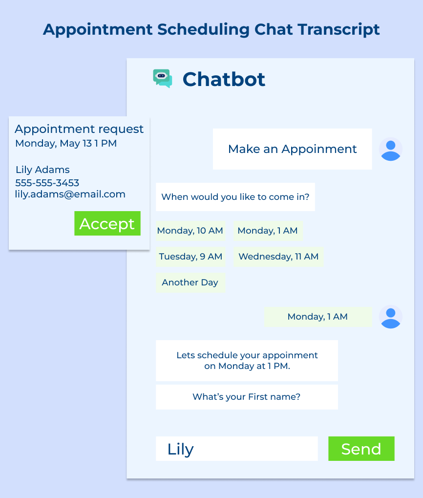 Appointment Scheduling Chat Transcript