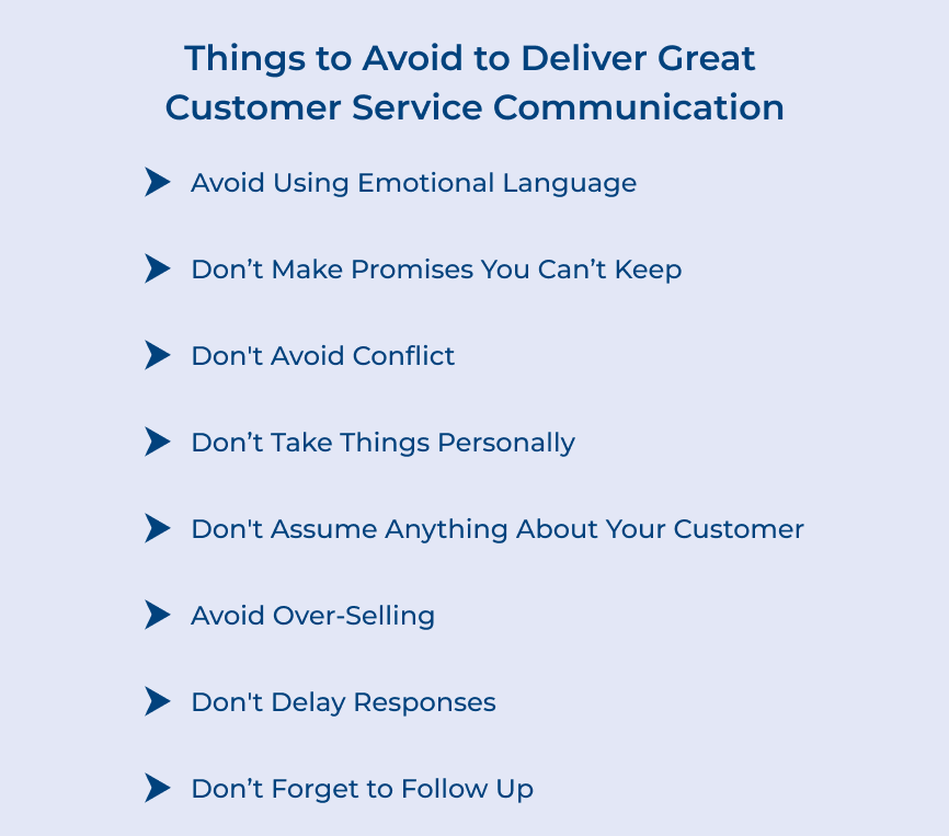 Things to Avoid to Deliver Great Customer Service Communication