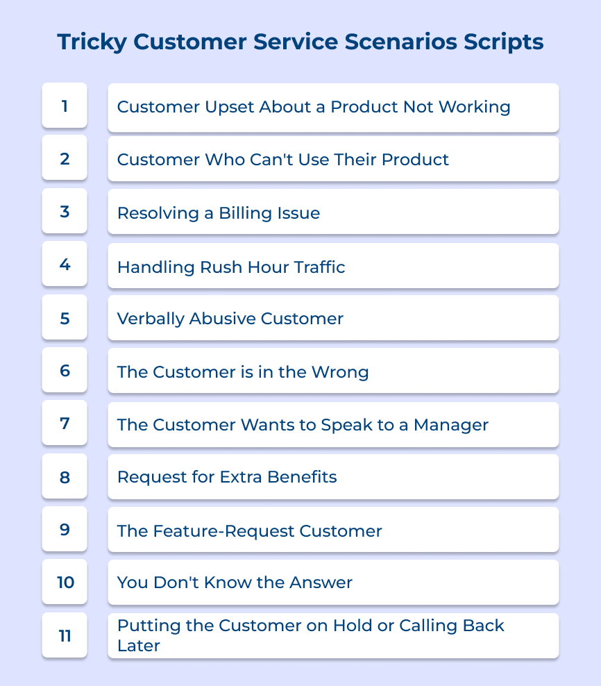 Tricky Customer Service Scenarios Scripts