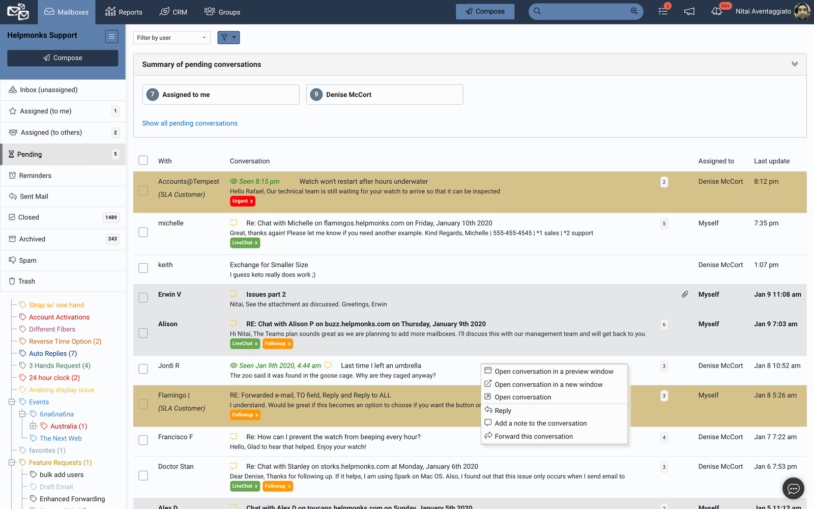 Helpmonk Dashboard