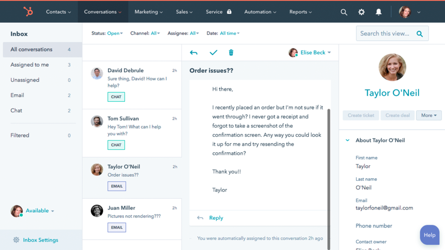 Hubspot dashboard