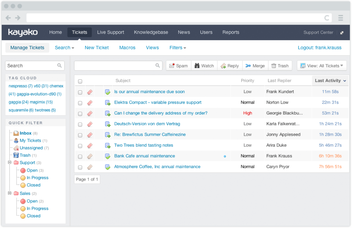 Kayako helpdesk ticketing system