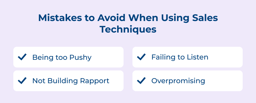 Mistakes to Avoid When Using Sales Techniques