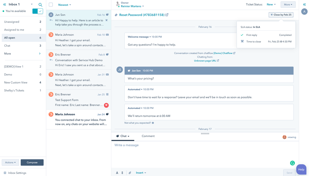 Hubspot Saas Help Desk Software