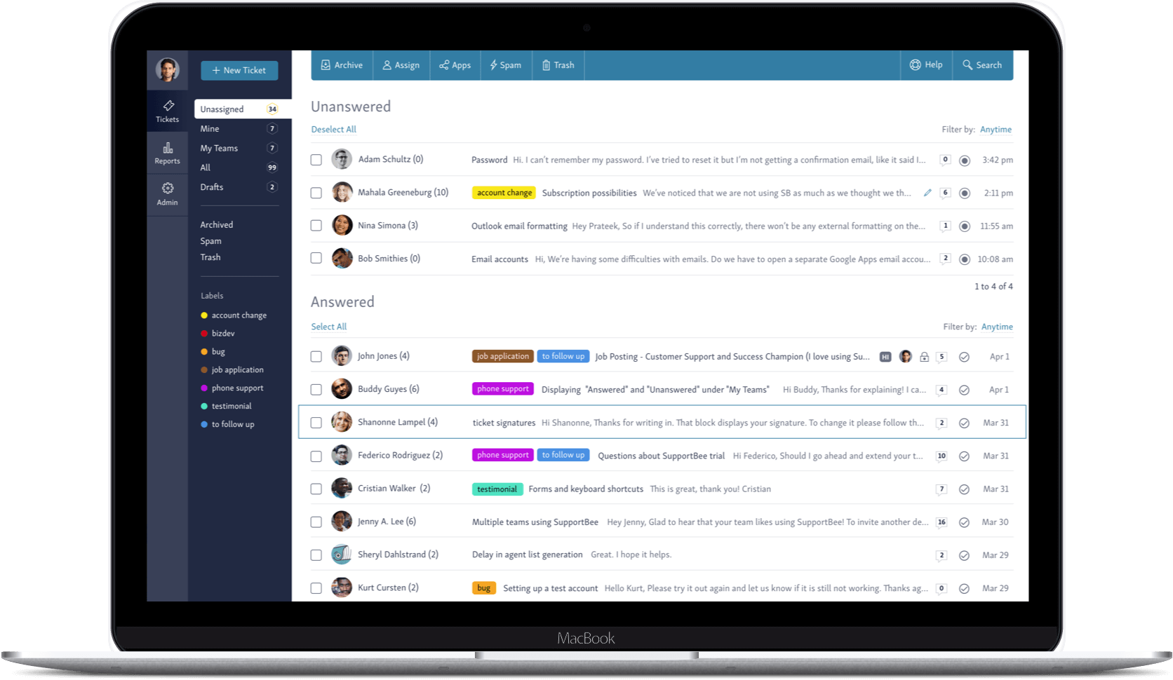 Support Bee Saas Help Desk Software