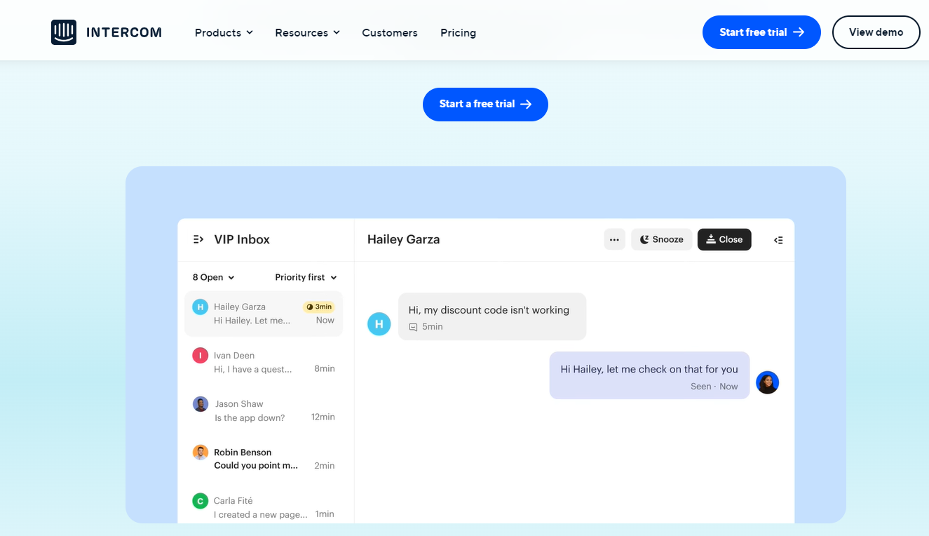 intercom cloud help desk software