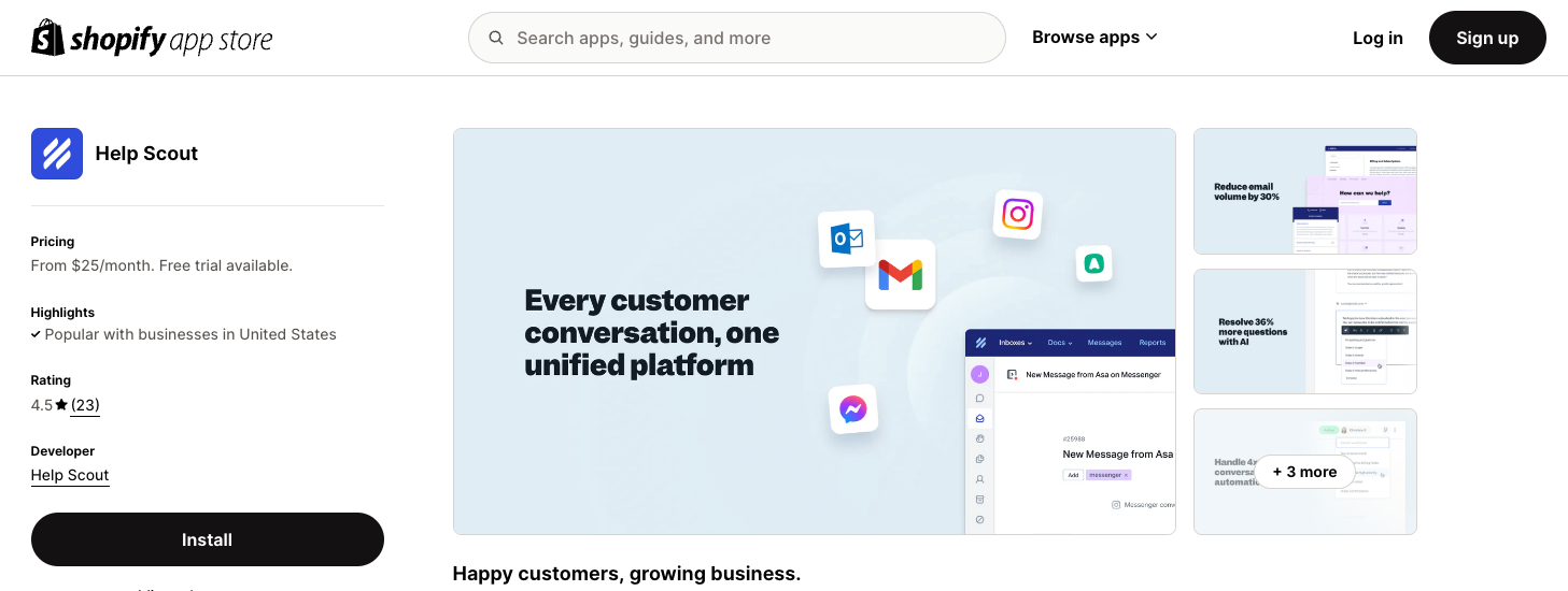 Help Scout Shopify Customer Service Apps