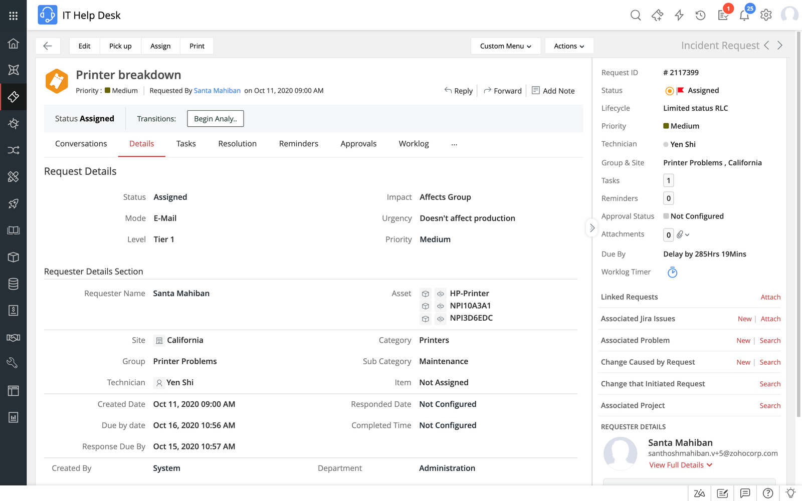 ManageEngine Incident Management Software
