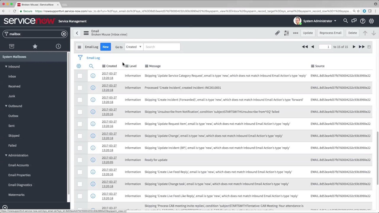 ServiceNow Email Support Software