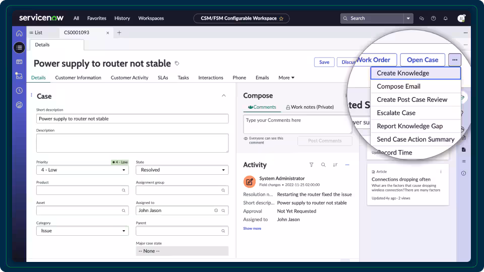 ServiceNow Knowledge Management Tools