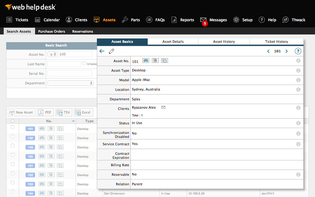 SolarWinds Help Desk Asset Management