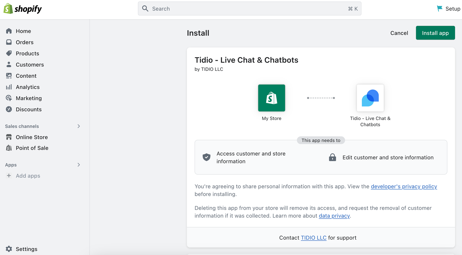 Tidio Shopify Customer Service Apps