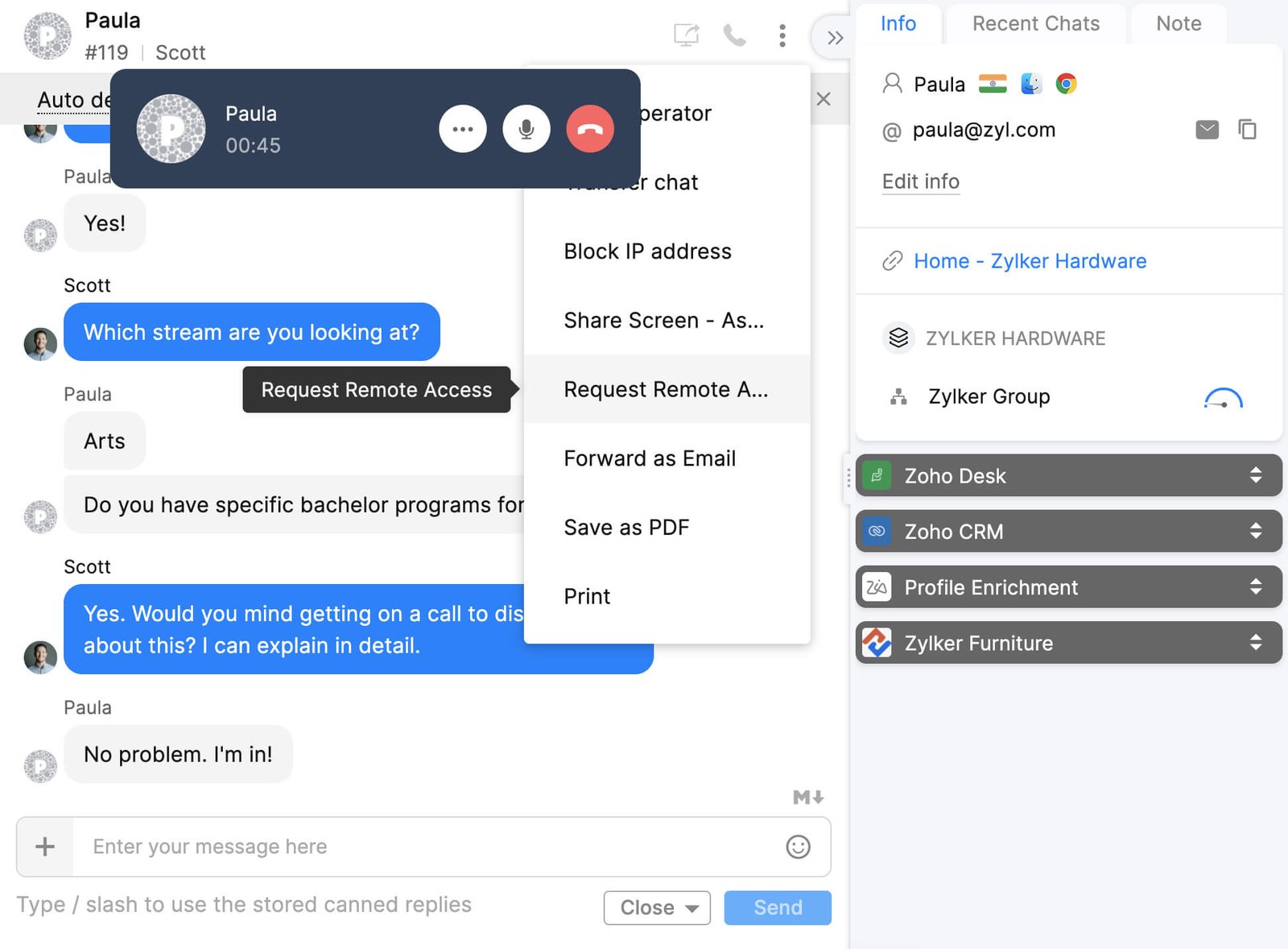 Zoho SalesIQ