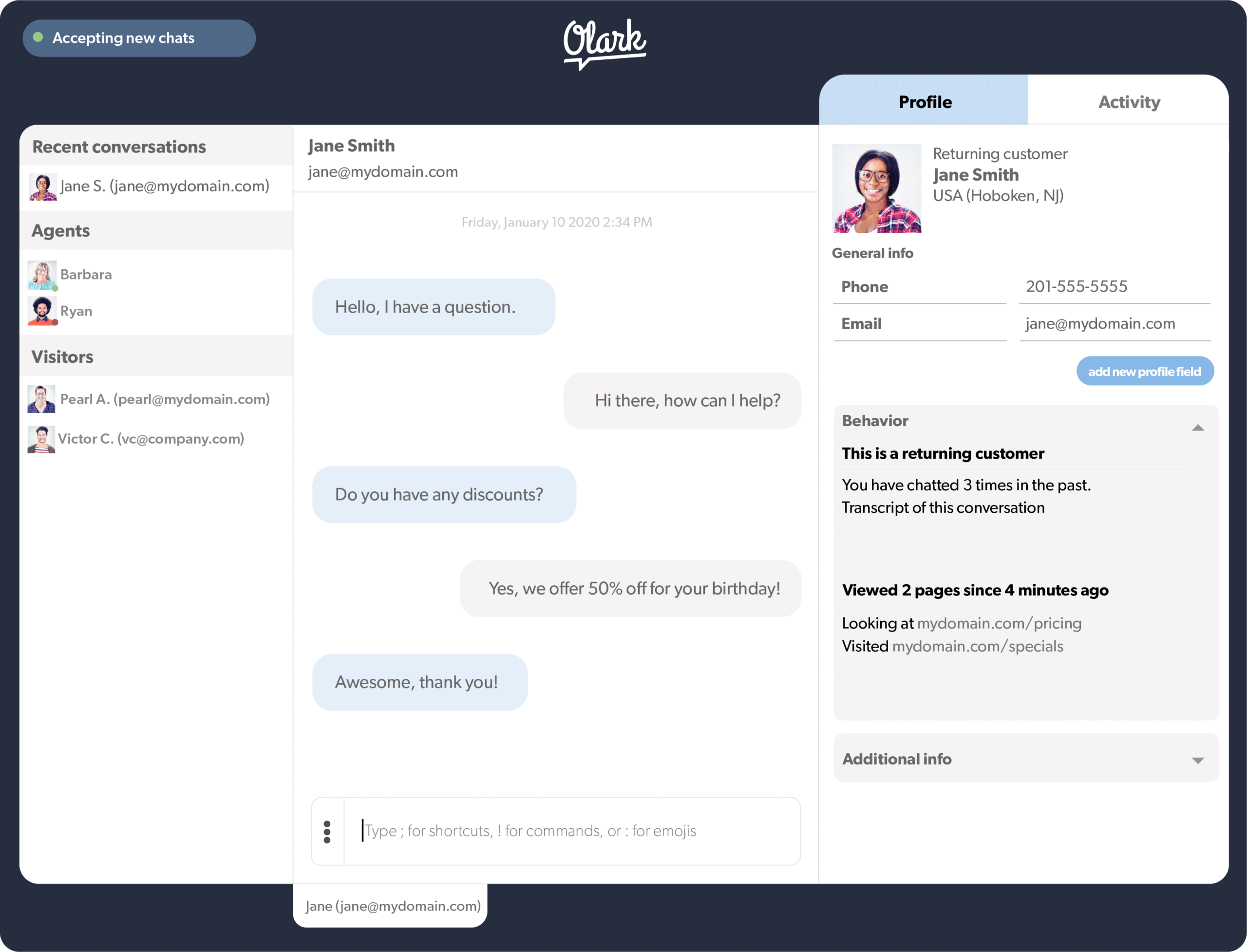 Olark Best live Chat software