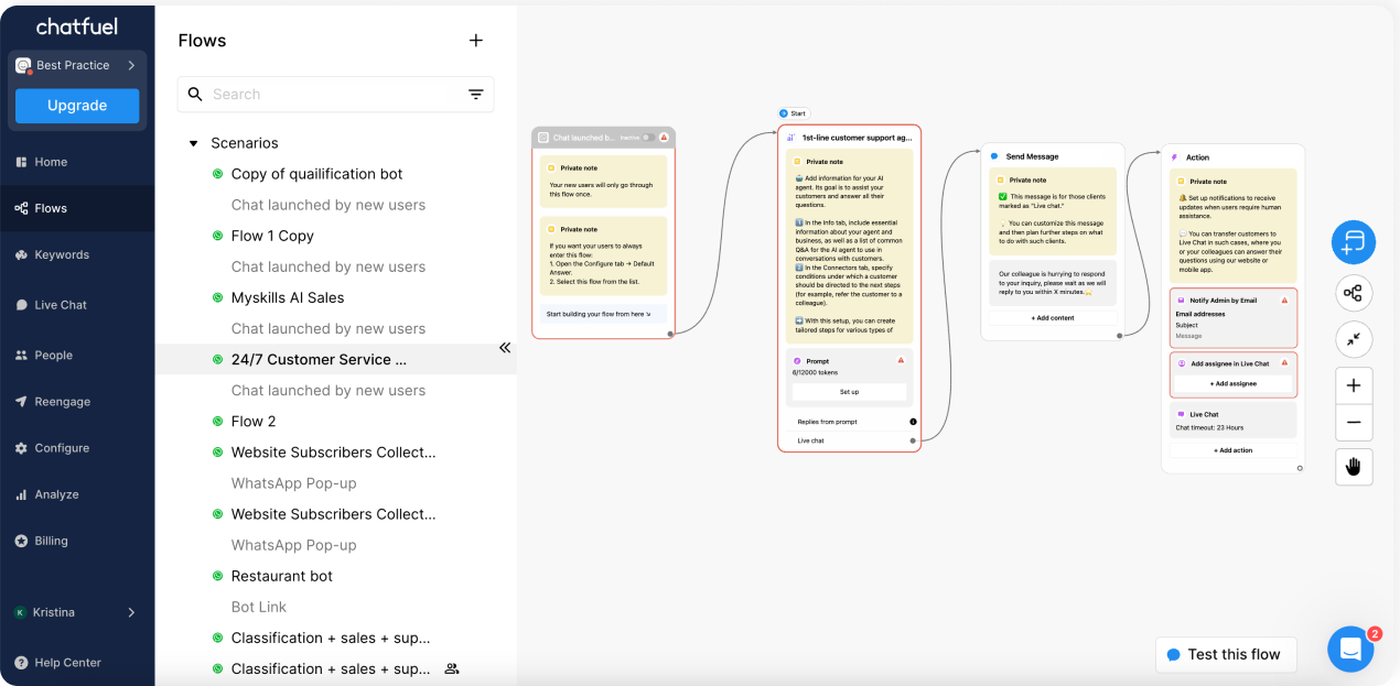 Chatfuel AI Customer Service Software