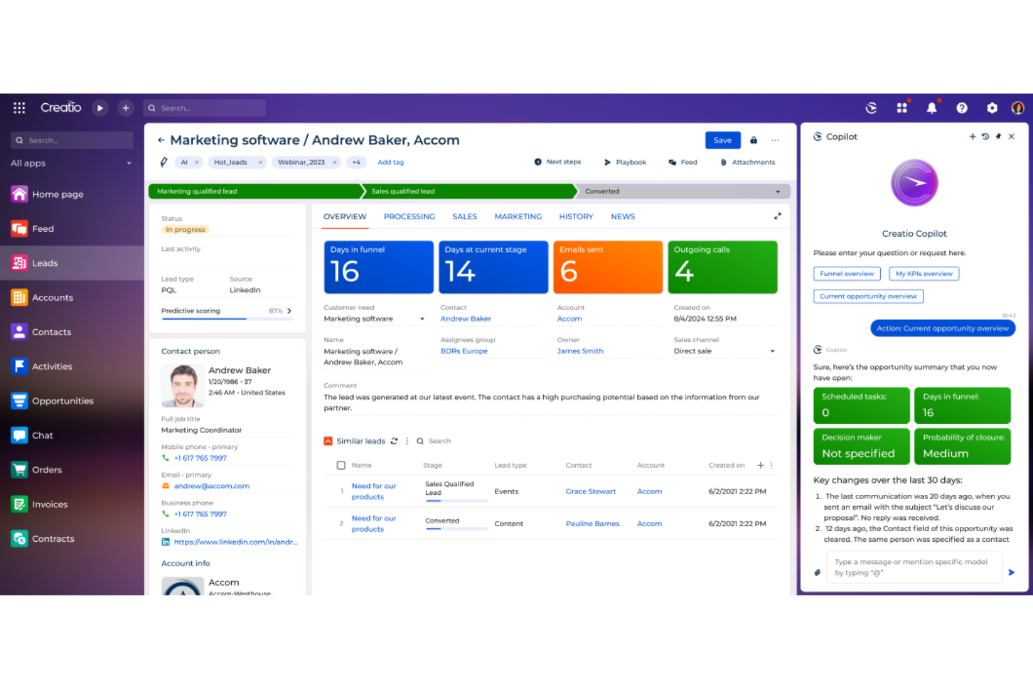 Creatio CRM Software