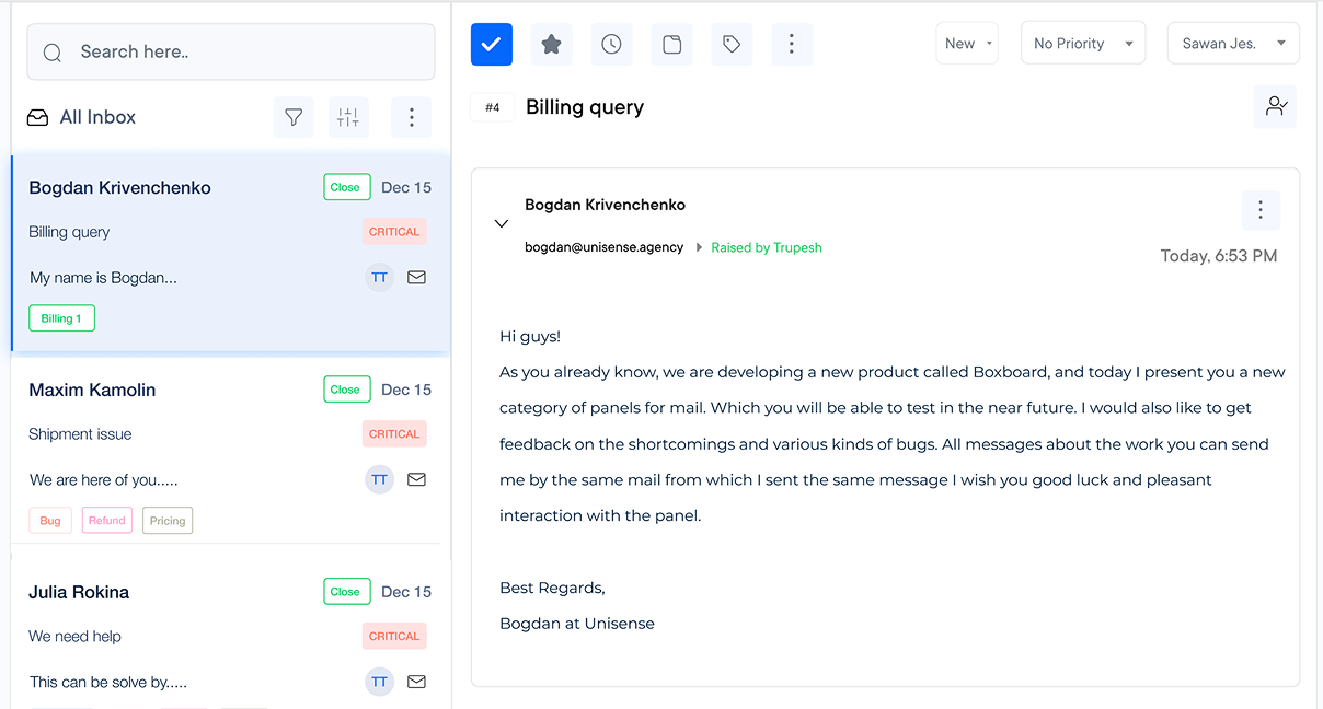 Email Management Software Dashboard 1