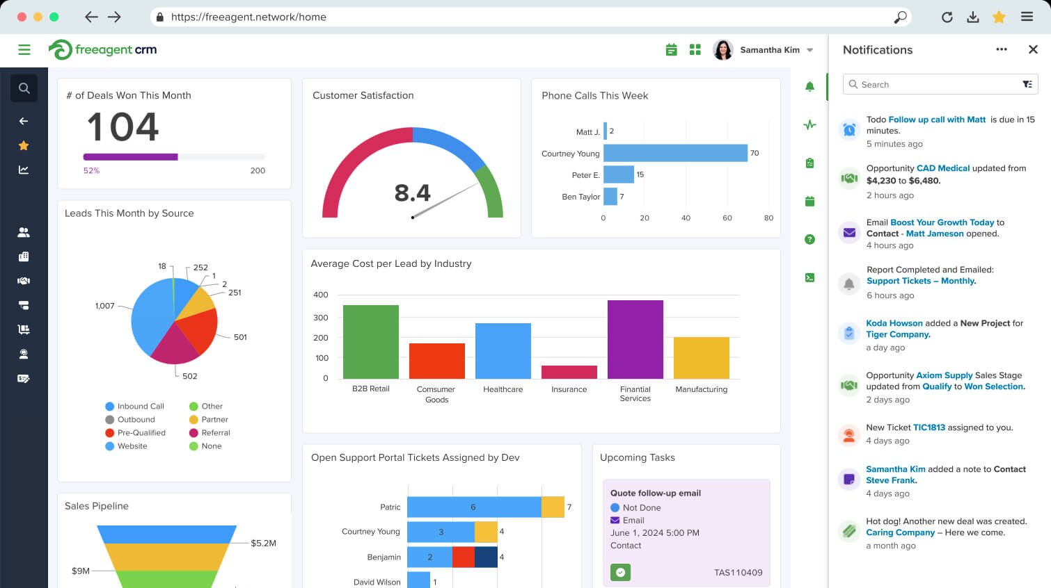 FreeAgent CRM Sales Tracking Software