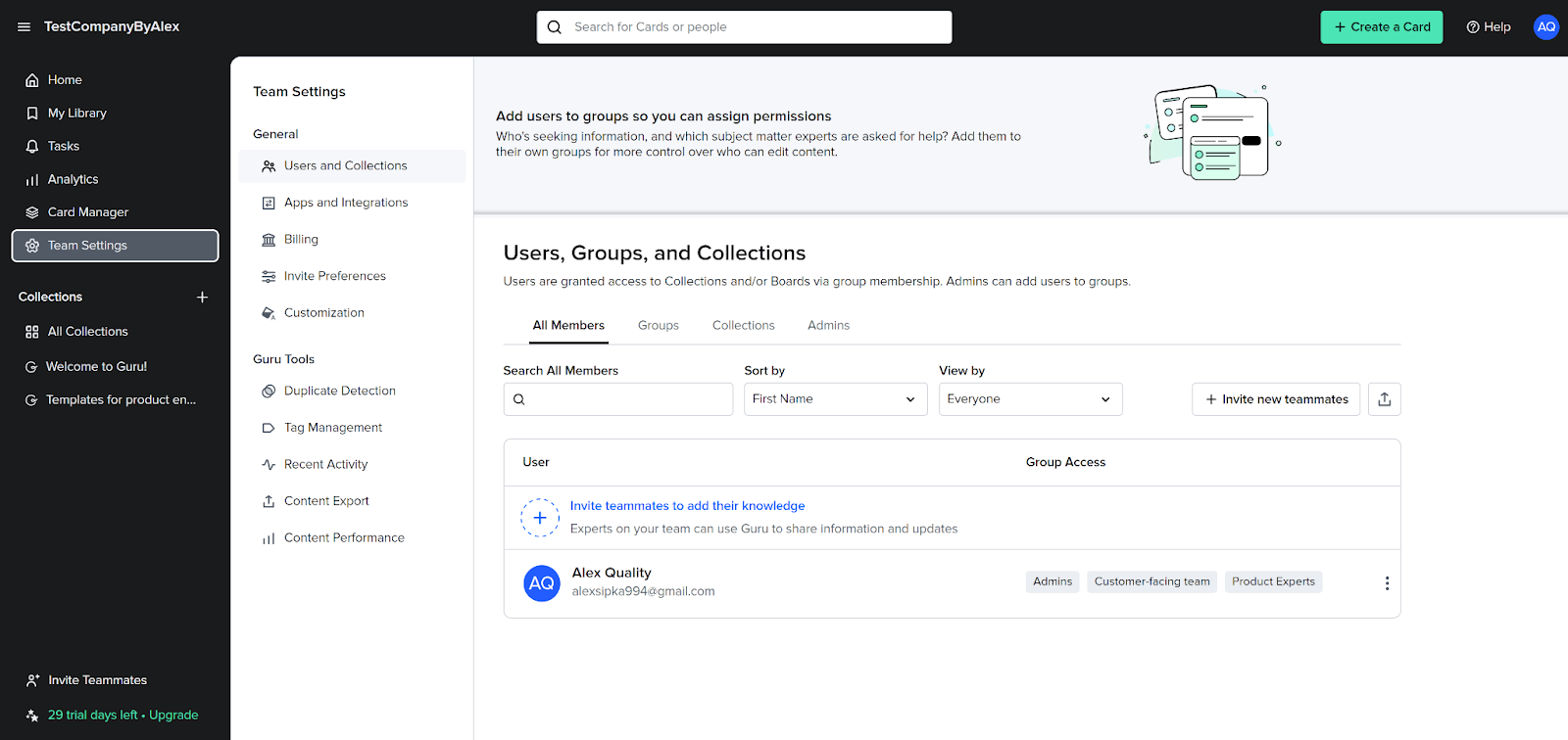 Guru Knowledge Sharing Tool