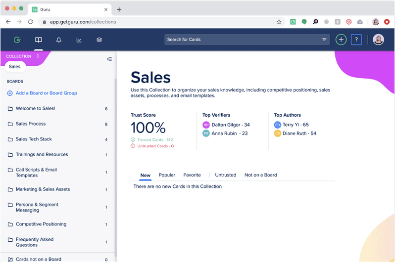 Guru Sales Enablement Software