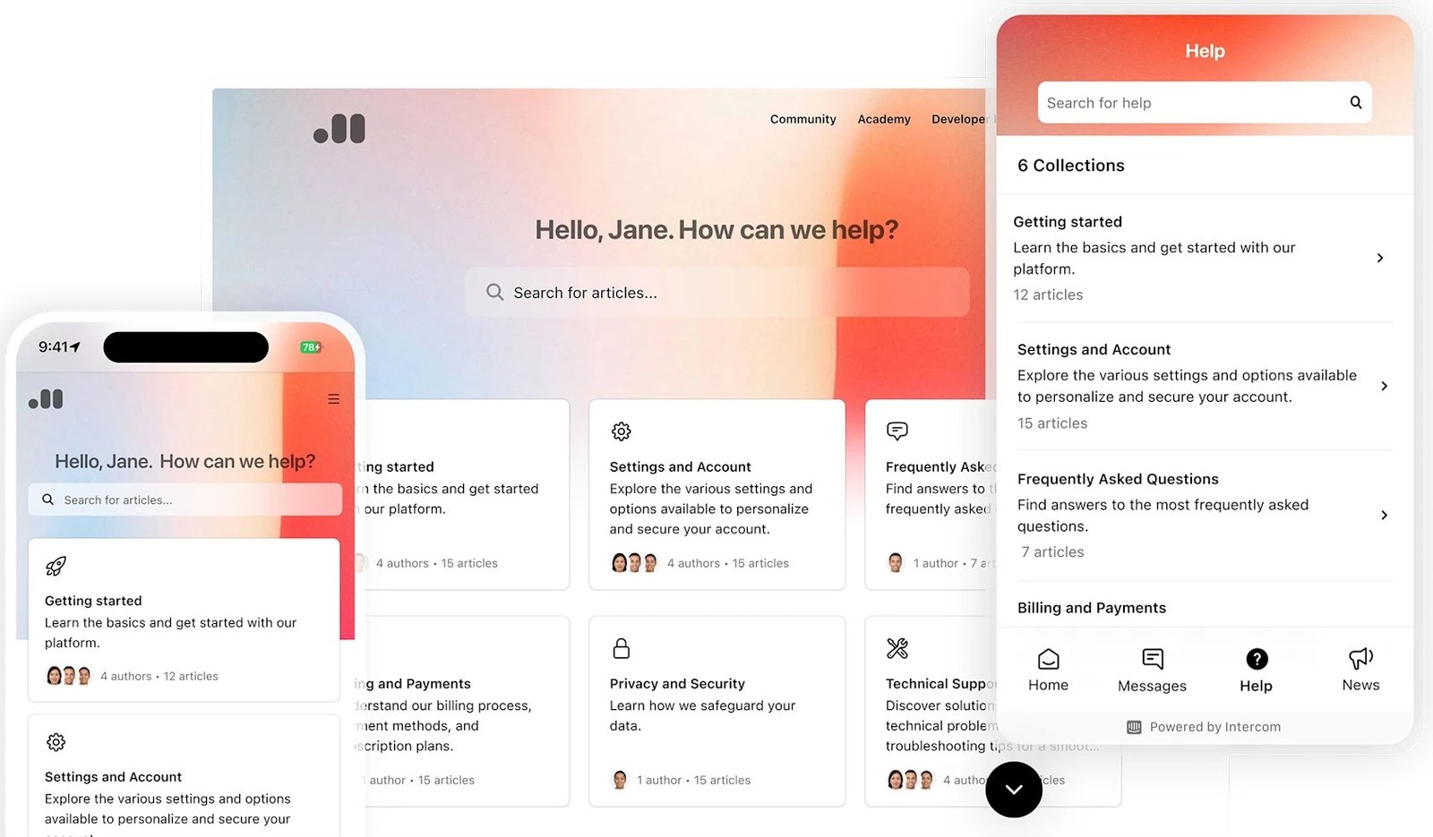 Intercom Customer Self-Service Software
