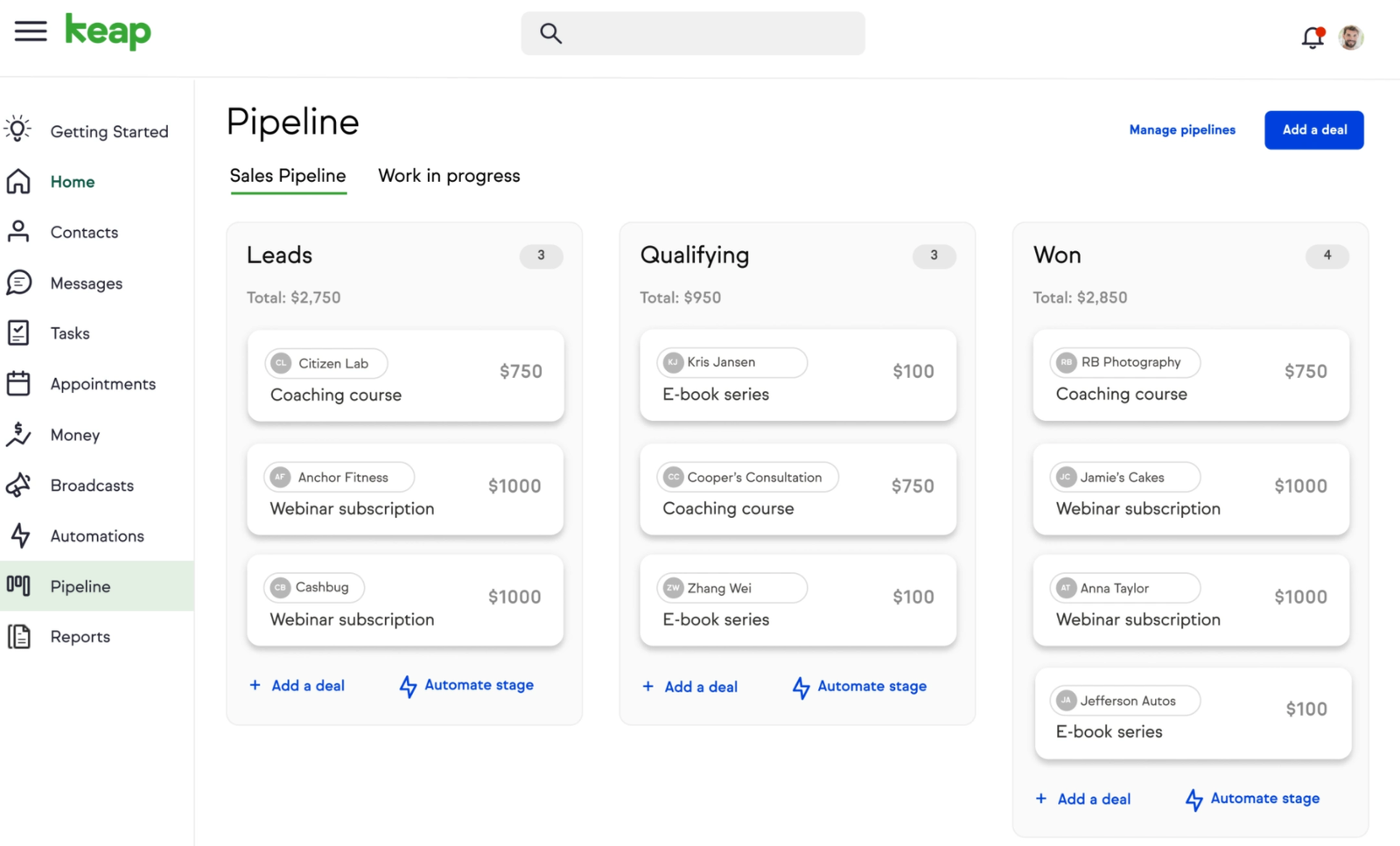 Keap Sales Tracking Software
