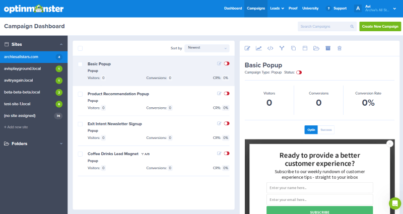 OptinMonster Lead Capture Software