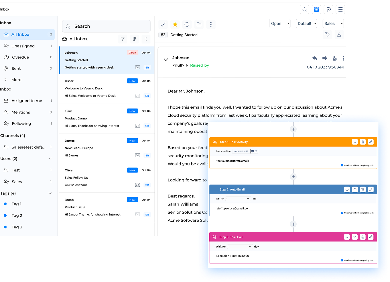 Sales Engagement Platform Dashboard 1