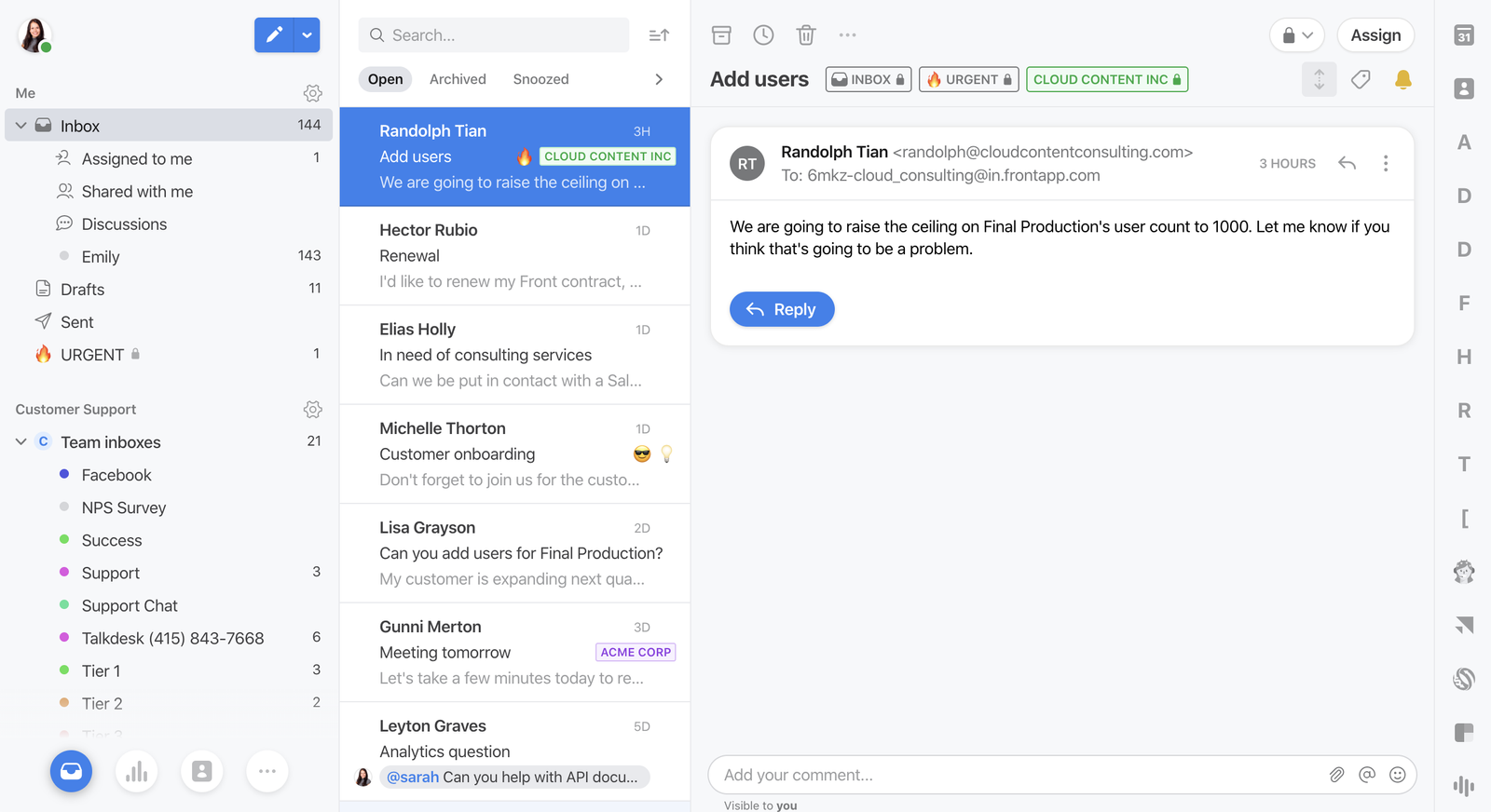 Front Helpdesk Software
